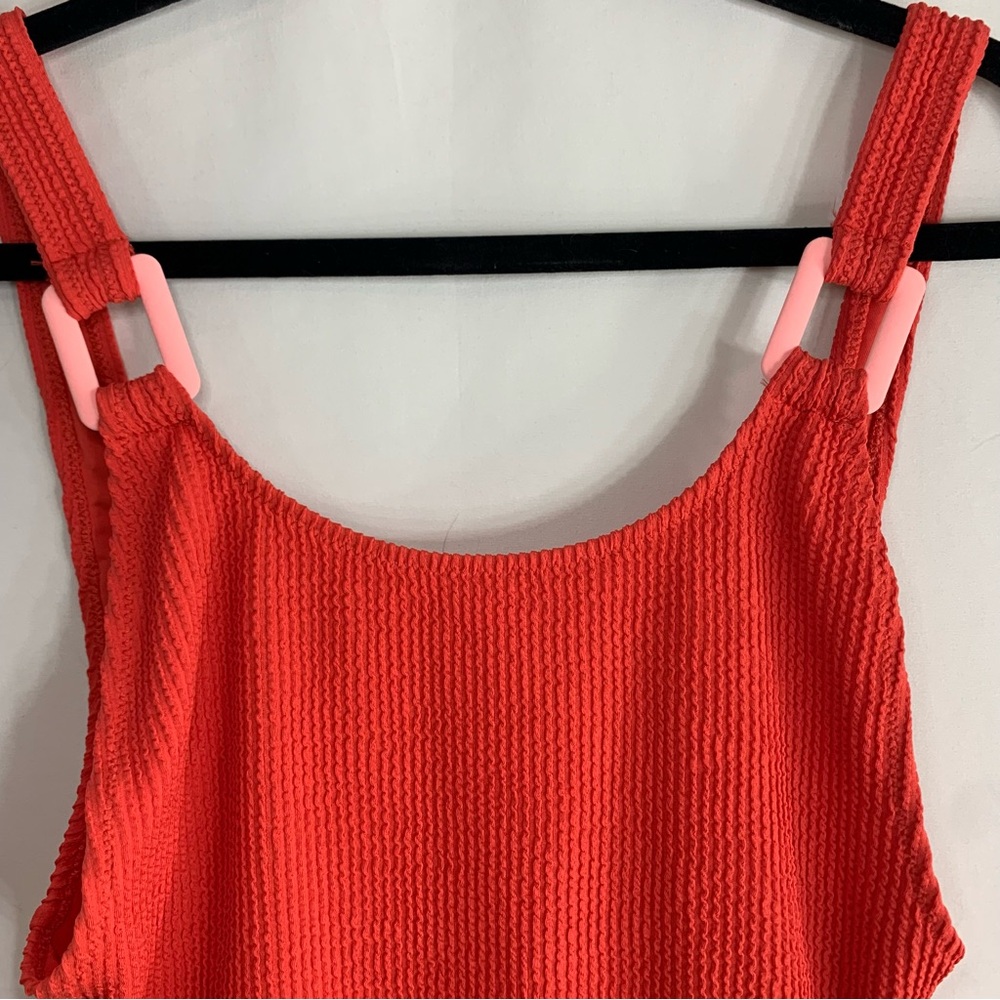 NWT Aerie Crinkle Birthday Scoop Cheekiest One Piece Red Swimsuit, size M & XL - Picture 4 of 12